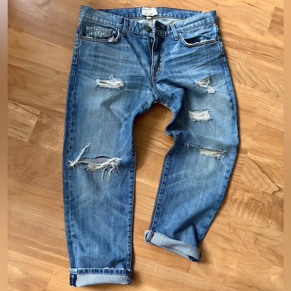 Distressed Boyfriend Jeans: Current/Elliott